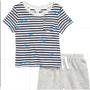 SPLENDID Turtle 🐢 Stripe T Shirt & Short Set